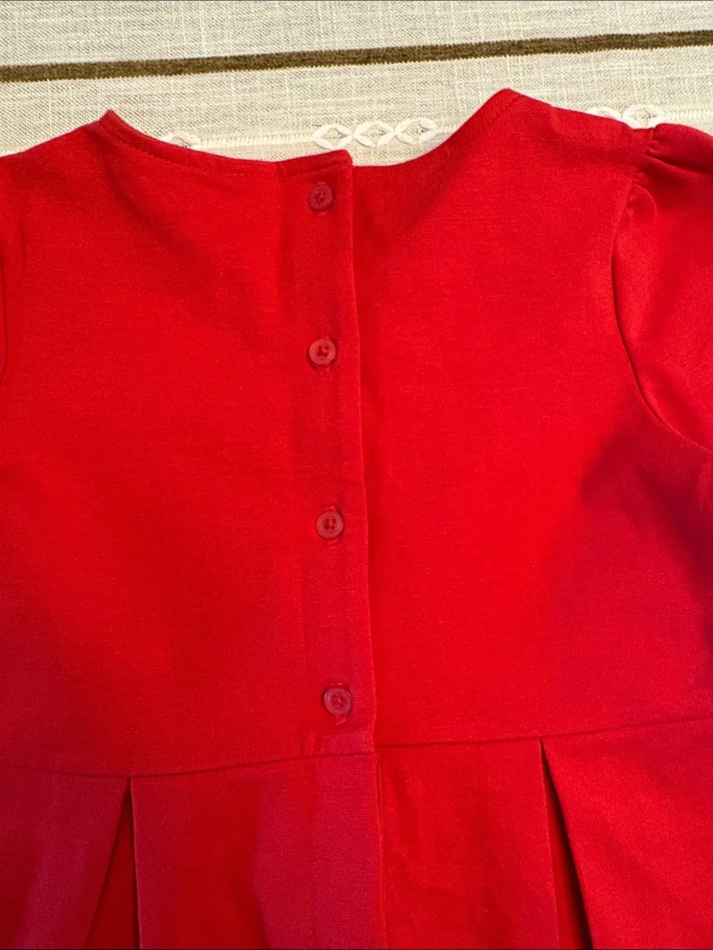 Janie and Jack Red Bow-Front Pleated Dress